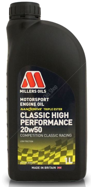 Millers Classic Sport High Performance 20W50 fully synthetic engine oil