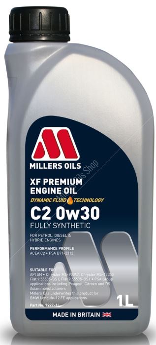 XF Premium C2 0w30 Engine Oil - Millers Oils – #1 in France